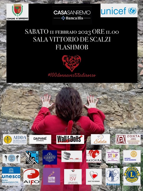 100 donne vestite di rosso, il flashmob arriva a Sanremo
